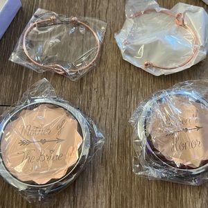 Matron Of Honor Mirror & Bracelet Gift Set NEW